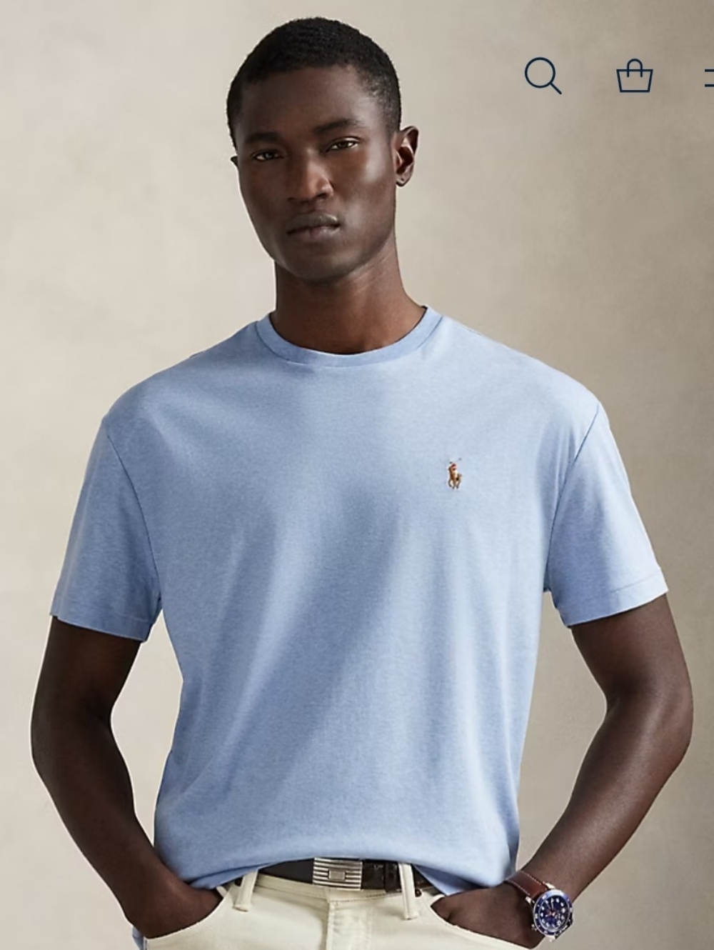 Polo by Ralph Lauren Men’s Classic Light Blue Crewneck Tee